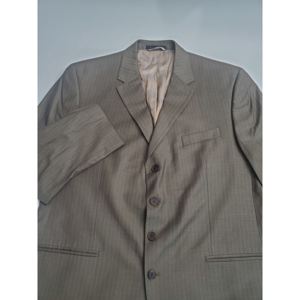 Sean John Men's Long Sleeve Polyester Wool Blend Suit Blazer, Brown 46L